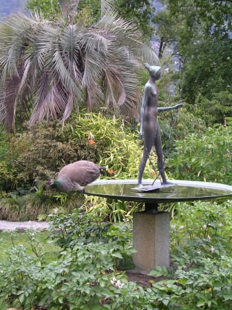 Statue et Paon